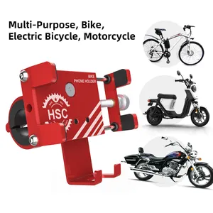 Yeni evrensel Metal bisiklet telefon tutucu hırsızlığa karşı alüminyum alaşımlı ayarlanabilir cep telefonu tutucu bisiklet