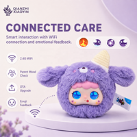 Porte-clés en peluche IA Licorne Crème Glacée à un œil, visage en polyester, yeux holographiques, clonage vocal, 50+ langues, Wi-Fi