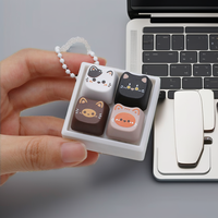 Porte-clés anti-stress en forme de chat mignon avec son de clic de clavier mécanique pour la décoration de bureau