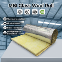 Rouleaux de laine de verre isolante thermique imperméable certifiée ASTM E96 américaine HD R30 8 pouces, couverture en laine de verre ignifuge MBI