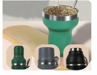 Tasse Yerba Mate en acier inoxydable écologique avec couvercle de passoire Compatibilité Inf à base de plantes sous vide pour le camping