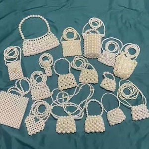 Sac Vintage Israël Jérusalem Perles Noires - Cordon - Unique
