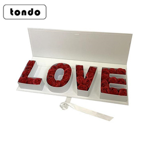 Tondo-caja de cartón rellenable con letras I Love You, embalaje para dulces, Chocolate, fresa, flor - Product Image 5