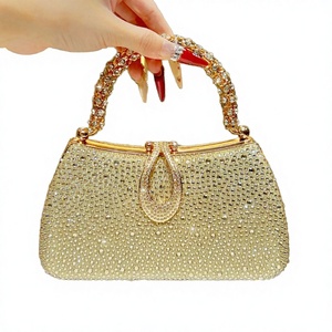 Fast Shipping Women's Luxury Polyester Rhinestone <b>Clutch</b> Bag with Buckle Closure for Evening Parties & <b>Wedding</b> Parties - Product Image 2