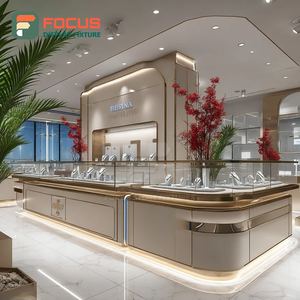 Système de présentation de bijoux minimaliste et exclusif, finition laminée, vitrine de comptoir pour centre commercial - Product Image 1