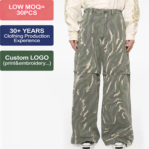 <span class=keywords><strong>Pantaloni</strong></span> Cargo Larghi da Uomo Hip Hop High Street <span class=keywords><strong>in</strong></span> <span class=keywords><strong>Cotone</strong></span> <span class=keywords><strong>con</strong></span> Gamba Staccabile Convertibile <span class=keywords><strong>in</strong></span> Pantaloncini Mimetici - Product Image 1