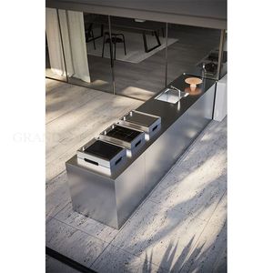 Grande armoire de cuisine commerciale robuste en acier inoxydable pour l'extérieur Cuisinière à <span class=keywords><strong>gaz</strong></span> Machine à griller rotative combinée Cuisine d'extérieur - Product Image 4