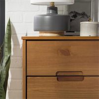 Table d'appoint de chevet avec rangement pour chambre à coucher classique, bois, brun caramel, 2 tiroirs en noyer