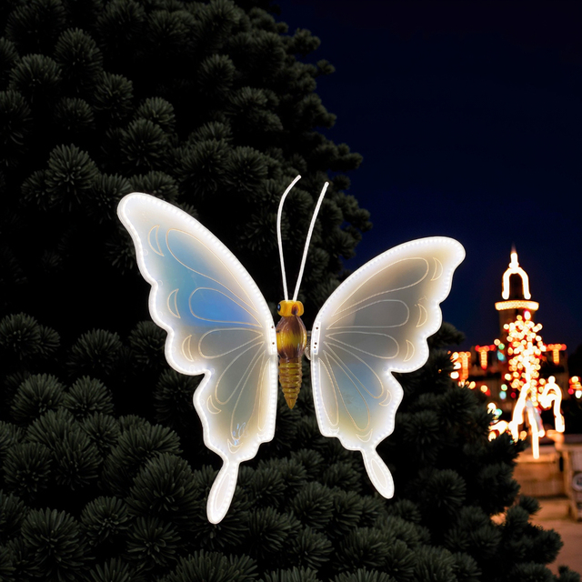 60CM Tree Hanging Scenic Dynamic Led Butterfly Lamp Wings Vintage Garden Colorful butterfly Wedding Led Lights for Party