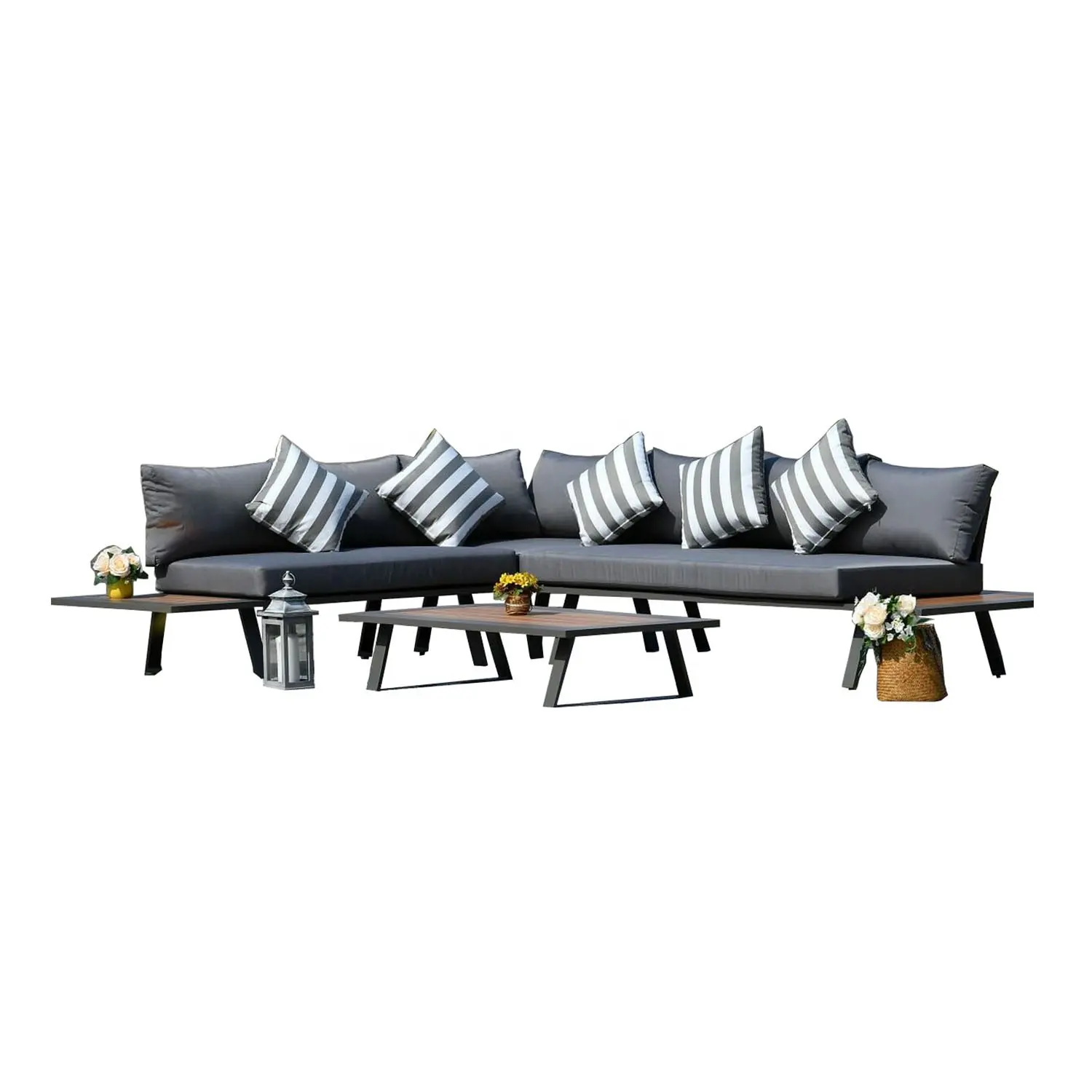 6 Seater All-Weather Aluminum Sofa Latest Design for Outdoor Use for Parks Gardens Patio Use