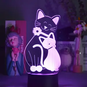 Kid Gift 3D Cat Shape Table Lamp 3D Acrylic Table lamp Led Night Light