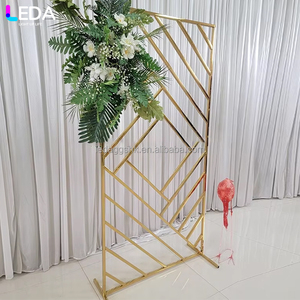 Soporte de Fondo Metálico de Acero Inoxidable LEDA para Eventos y Fiestas, Marco Simple para Fondo de Boda, Decoración con Globos y Flores, Forma Rectangular - Product Image 1