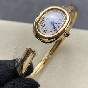 Montre-bracelet de luxe en or 18 carats pour femme, mini bracelet ovale, montre à quartz, bracelet élégant, bijoux pour femme, taille 15 16 17 cm - Product Image 4