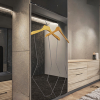 Cintres de maillot de bain en bois en forme de corps complet avec logo personnalisé Multifonctionnel en fil de métal à un niveau pour salle de bain Salon Affichage