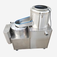 Elektrische Commerciële Industrie Aardappel Schoonmaken Dunschiller En Snijmachine, Aardappel Wassen Schil En Snijmachine
