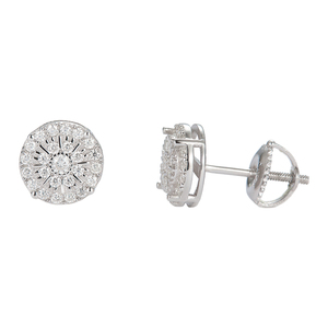 Brillante redondo 925 plata esterlina VVS Lab Grow Diamonds Moissanite Stud Pendiente Uso diario para mujeres y hombres. - Product Image 2