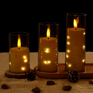 Flammenlose <span class=keywords><strong>LED</strong></span>-Säulenkerzen Flackernde 3D-Bewegungsflamme Fernbedienung Batteriebetrieben Wasserfest Umweltfreundlich - Product Image 3