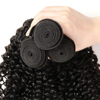 Paquets de cheveux humains Remy crépus bouclés trame vierge Afro Curly Weave Bundle avec fermeture