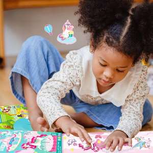 <span class=keywords><strong>Livre</strong></span> de coloriage imprimé pour enfants A3 transfrontalier Puzzle autocollant jouet bébé habillage nouvel autocollant statique carte enfant en bas âge calme - Product Image 6