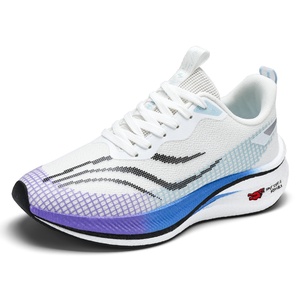 Chaussures de course sportives pour hommes en maille respirante, semelle carbone, antidérapantes, confortables, légères, à lacets, style fitness et marche - Product Image 1