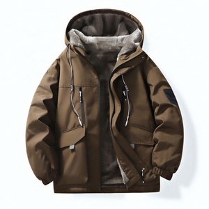 Chaqueta de Invierno para <span class=keywords><strong>Hombre</strong></span>, Forrada de Forro Polar, Gruesa, de Marca, con <span class=keywords><strong>Capucha</strong></span>, Holgada y Cálida - Product Image 3