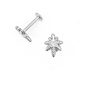 Boucles d'oreilles labret en acier inoxydable 316L avec des motifs mignons d'animaux, de feuilles et de sports |   Bijoux pour le corps hypoallergéniques - Product Image 4