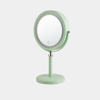 Miroir cosmétique LED pliable Winway, 3 couleurs, portable, sur pied ou à main, personnalisé, double grossissement