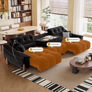Divano Letto Elettrico Telescopico Moderno Minimalista a 3 Posti in Tessuto Chenille con Struttura in Legno, Funzionale per Soggiorni Piccoli, Garanzia 10 Anni - Product Image 4