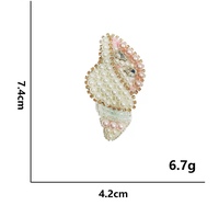 Applique 3D personnalisée faite à la main, ornée de strass et de perles, motif coquillage marin (hippocampe, dauphin), à coudre pour veste, bagage, chapeau