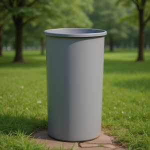 Cestino per Rifiuti Rotondo 83,3 L Grigio per Uso Esterno - Product Image 3
