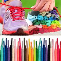 Lacets ovales en polyester de 6 mm d'épaisseur pour chaussures de sport, remplacement pour baskets, chaussures de course et de basketball - Vente en gros