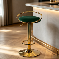 Tabouret de bar moderne de luxe avec base dorée, pivotant, hauteur réglable, en cuir PU crème, pour comptoir, bar à domicile, hôtel, restaurant, café, cuisine