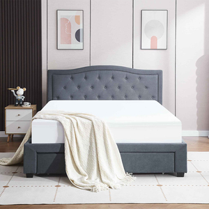 Modern Upholstered Queen Size <b>Bed</b> Frame <b>with</b> <b>Storage</b> Fabric Soft <b>Bed</b> Design for Bedroom Furniture - Product Image 1
