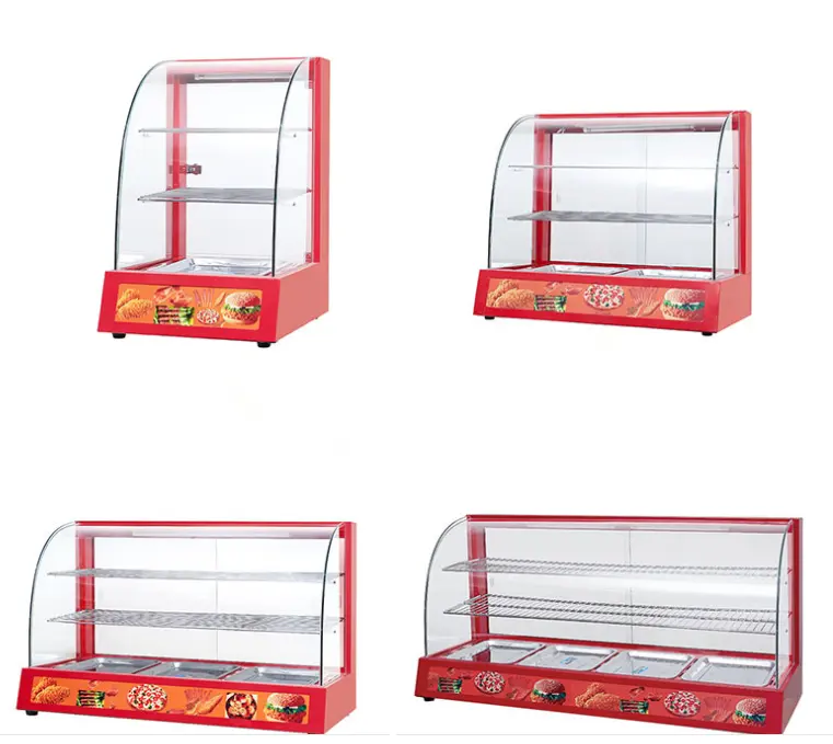 Counter Top Hot Food Display wärmer/Snack wärmer Display/Glas Food Warmer Display Vitrine