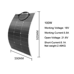 Module photovoltaïque mono <span class=keywords><strong>100W</strong></span> <span class=keywords><strong>panneau</strong></span> <span class=keywords><strong>solaire</strong></span> flexible noir <span class=keywords><strong>pour</strong></span> <span class=keywords><strong>camping</strong></span>-<span class=keywords><strong>car</strong></span> maison bateau jardin balcon - Product Image 2