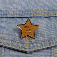 Mini quantité minimale de commande étoile à cinq branches pentagone broche revers Badge bijoux accessoires sac à dos vêtements broche cadeau pour un ami