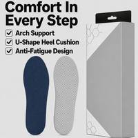 Semelles Ergonomiques en PU avec Soutien de la Voûte Plantaire et Coussin de Talon, Absorption des Chocs, Tissu Respirant, Écologiques, Inserts Anti-Fatigue pour Chaussures