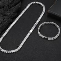 Collier Chaîne Tennis Iced Out 6mm Plaqué Or 18K Zircon Bijoux Hip Hop pour Homme Cadeau