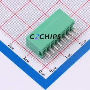 MX2EDGV-2.5-08P-GN01-Cu-A Plug-in Terminal Block Through hole,P=2.5mm Connector Board-to-Board / Socket Closed 1x8P 2.5mm Green - Product Image 2