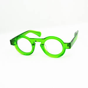 ベルギーのニッチデザイナーラウンドフレームメガネ、ラージサイズテオクラインブルー眼鏡 - Product Image 6