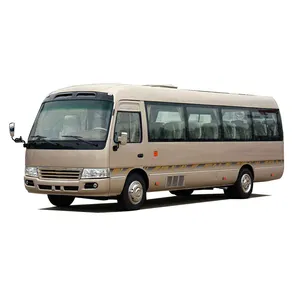 Good supplier 2024 new arrival gasoline coach bus 5 manual gear drum brake right hand support bus for hot sale