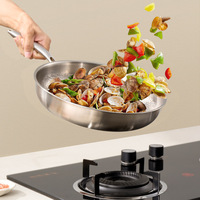 Poêle Wok antiadhésive en titane de grande capacité Design classique avec motif de feuille de Lotus Poêle à frire domestique profonde et durable