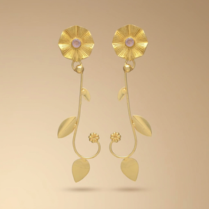 Brass Gold Plated Drop Earrings Gemstone Handmade Ethnic <b>Boho</b> Fashion Unisex Anniversary Party Gift - Product Image 2