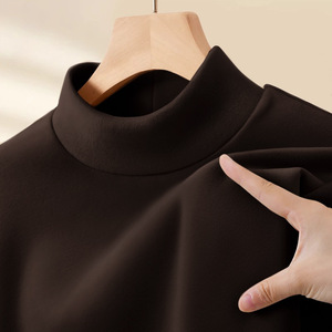 Maglia a Collo Alto in <span class=keywords><strong>Velluto</strong></span> Tedesco per <span class=keywords><strong>Uomo</strong></span>, T-shirt a Maniche Lunghe Morbida sulla Pelle, Novità Invernale Tinta Unita, Top Interno alla Moda - Product Image 3