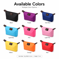 Pochette de maquillage portable avec logo personnalisé, sac cosmétique pliable en forme de dumpling, sac de toilette léger pour femmes