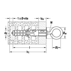 Tapón de nailon Fischer SB 12 L3 con ojal cerrado (50 uds) - Product Image 3