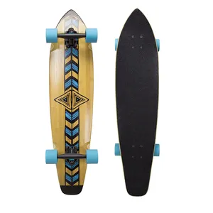 สเก็ตบอร์ดไม้ไผ่ไมเปิ้ลขนาด 36 นิ้ว Pro Long Board ลําลองเต้นรําที่สมบูรณ์