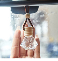 DM Four Seasons Glass Aromatherapy Car Perfume Pendant Zen Tea Fragrance Essential Oil Decoration Deodorizing Hanging Accessory.