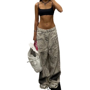 Pantalones <span class=keywords><strong>cargo</strong></span> de <span class=keywords><strong>mujer</strong></span> de tela de otoño Pantalones vaqueros de traje de pantalón de talla grande para <span class=keywords><strong>mujer</strong></span> - Product Image 6