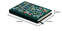 Carnet de notes personnalisé avec couverture en tissu et broderie florale, y compris un marque-page en ruban gros-grain